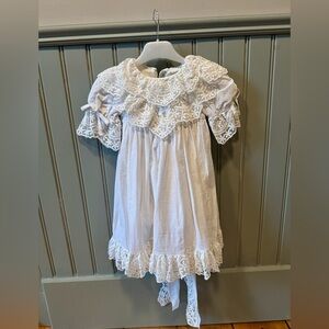 Petite Maison Kids White Dress with Lace Details